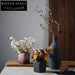 Nordic Wabi-Sabi Ceramic Decor Flower Vase, Minimalist Modern Tabletop Design Vase
