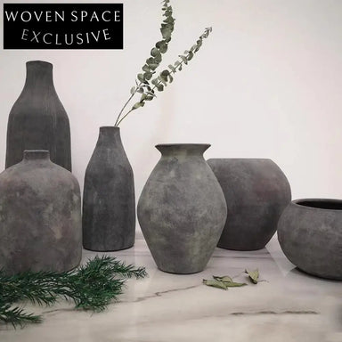 Nordic Wabi-Sabi Ceramic Decor Flower Vase, Minimalist Modern Tabletop Design Vase