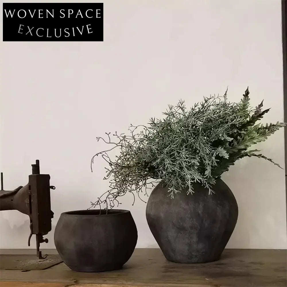 Nordic Wabi-Sabi Ceramic Decor Flower Vase, Minimalist Modern Tabletop Design Vase