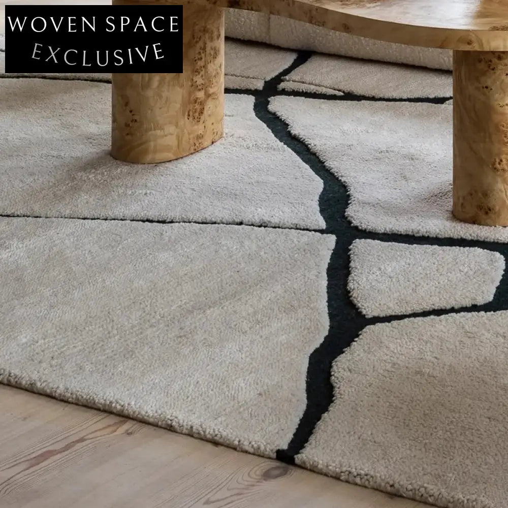 Nordic Wabi Sabi Modern Minimalist Polyester Handmade Striped Area Rug