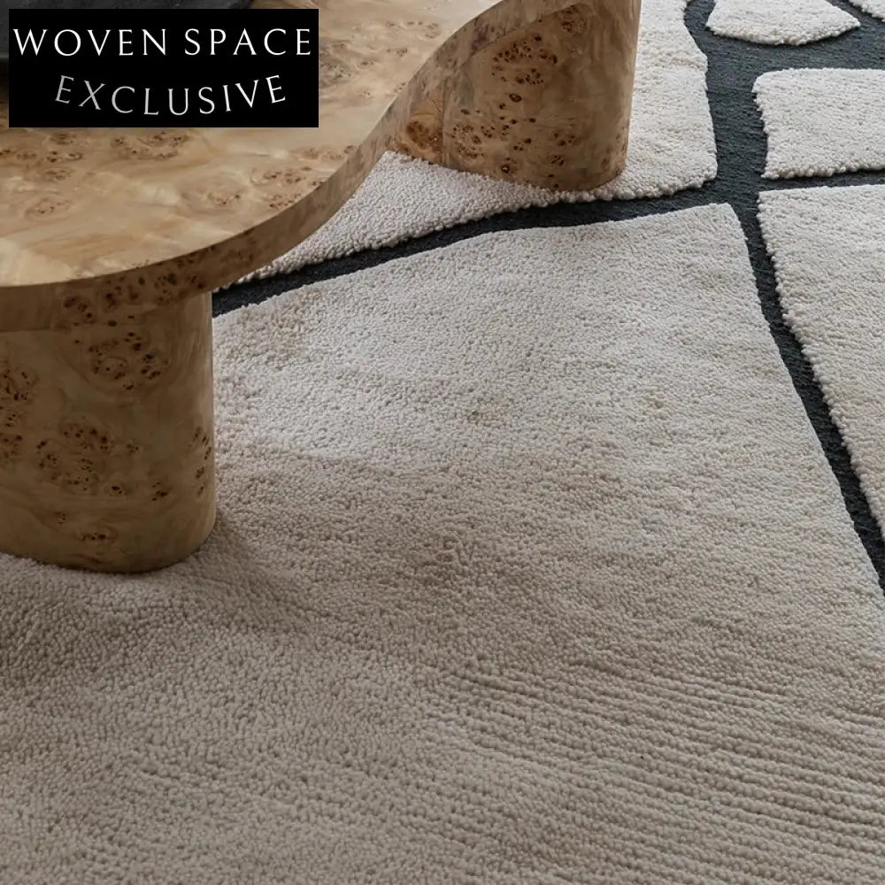 Nordic Wabi Sabi Modern Minimalist Polyester Handmade Striped Area Rug