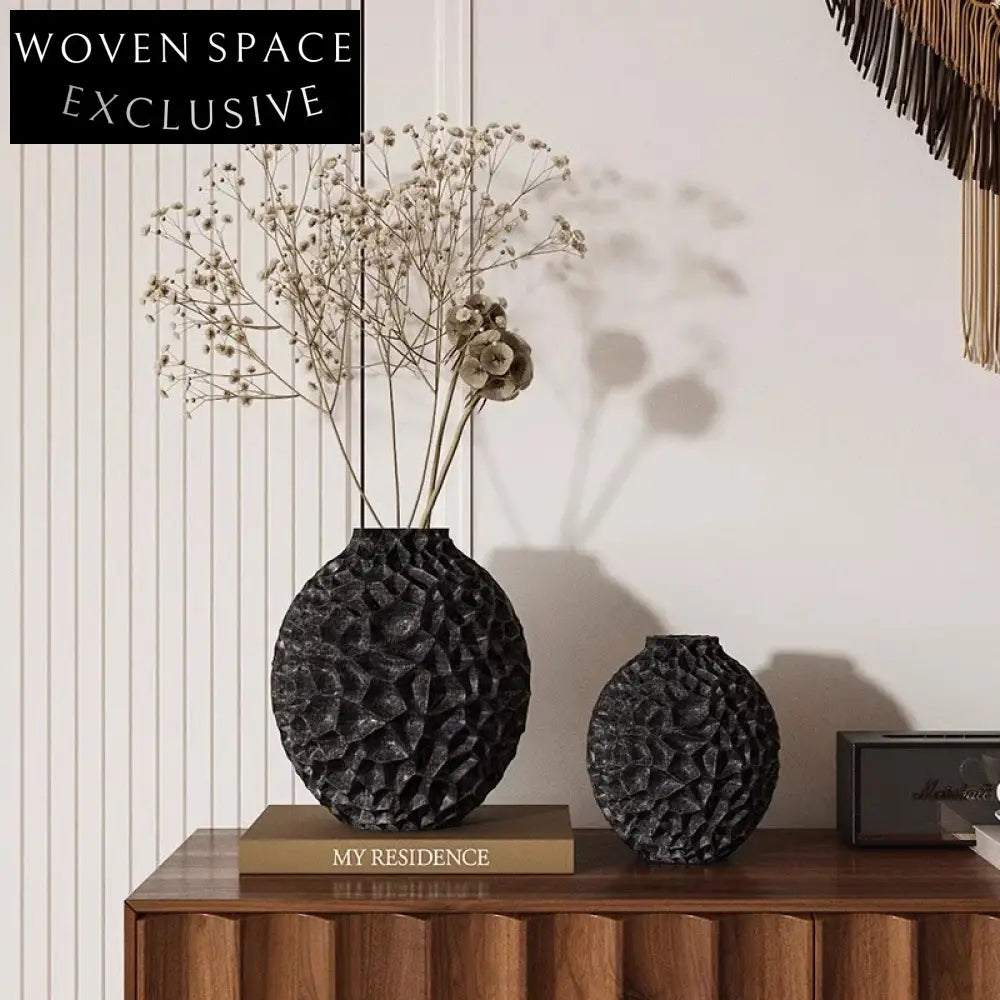 Nordic Wabi-Sabi Style Resin Flower Vase for Modern Home Decor