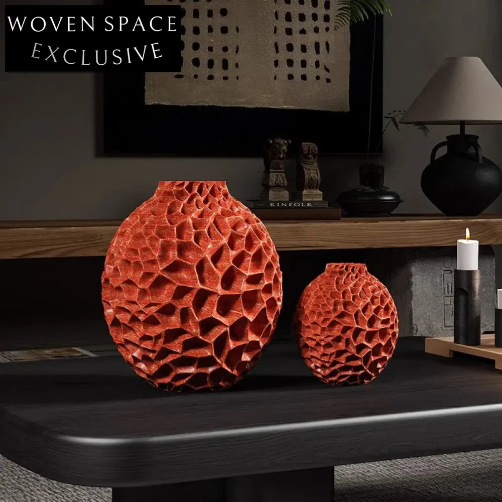 Nordic Wabi-Sabi Style Resin Flower Vase for Modern Home Decor