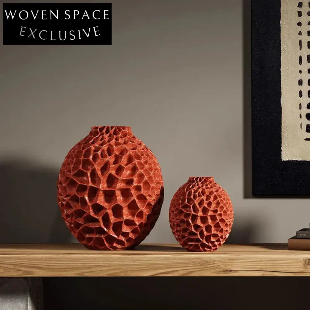 Nordic Wabi-Sabi Style Resin Flower Vase for Modern Home Decor