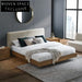 Nordic Wabi-sabi Style Upholstered Solid Wood Queen Bed Frame