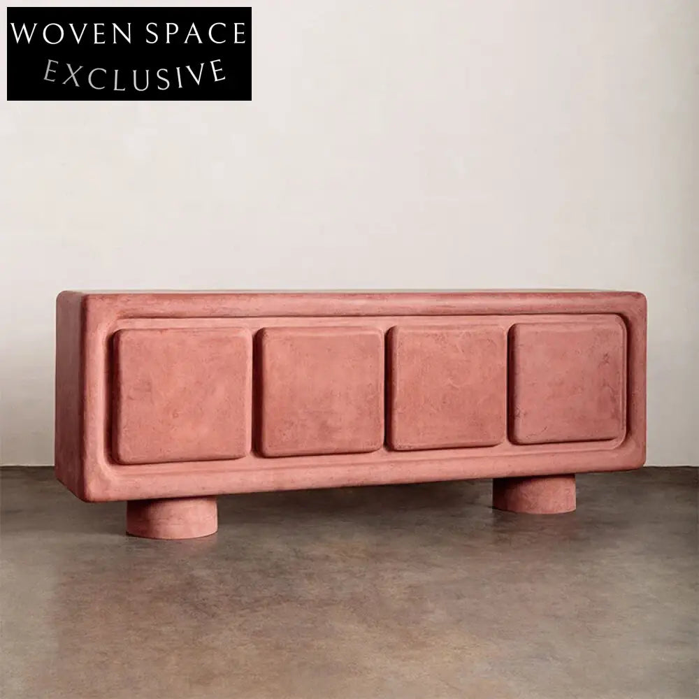 Nordic Wabi-Sabi Wood Console Table with Storage Cabinet for Hallway