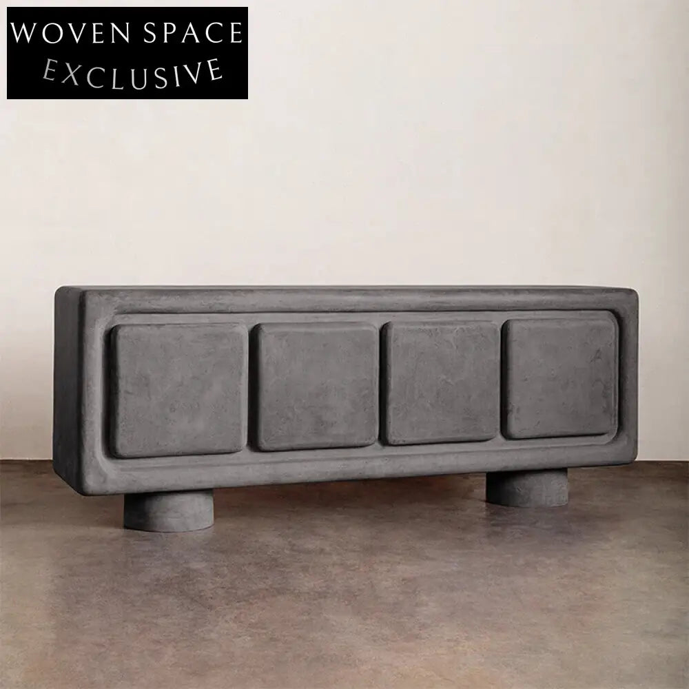 Nordic Wabi-Sabi Wood Console Table with Storage Cabinet for Hallway