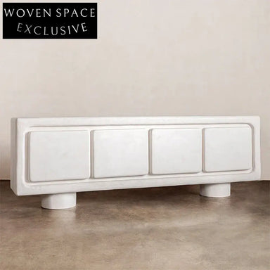 Nordic Wabi-Sabi Wood Console Table with Storage Cabinet for Hallway