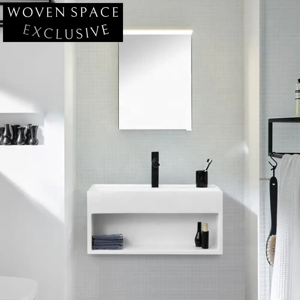 Nordic Wall-Hung Solid Surface Wash Basin, Colorful Artificial Stone, Modern Design