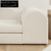 Nordic Wavy Backrest Solid Wood Two-Seater White Fabric Living Room Sofa