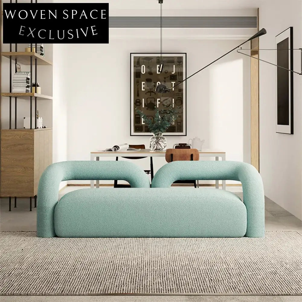 Nordic White Lamb Wool Leisure Floor Sofa Chair Set for Living Room