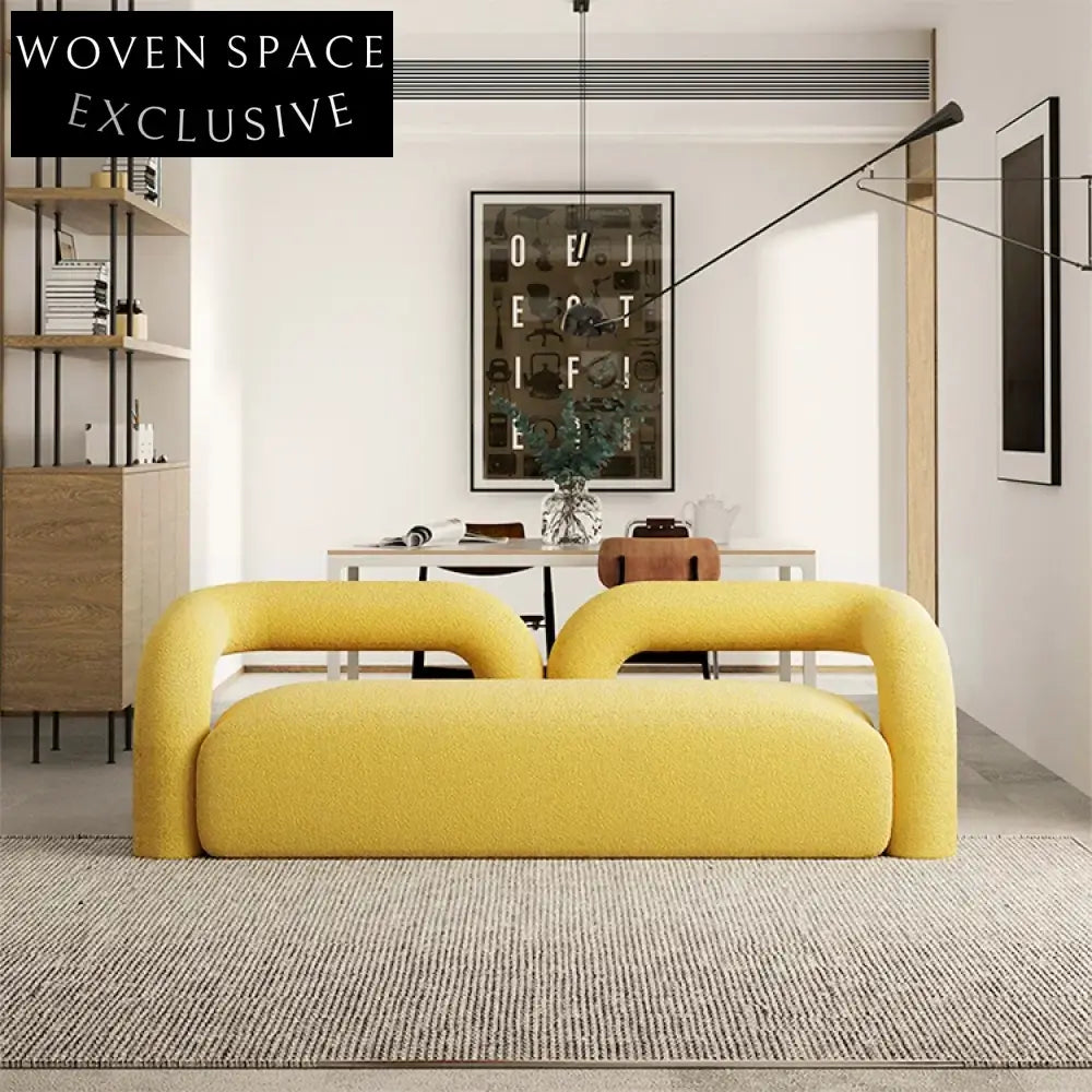 Nordic White Lamb Wool Leisure Floor Sofa Chair Set for Living Room