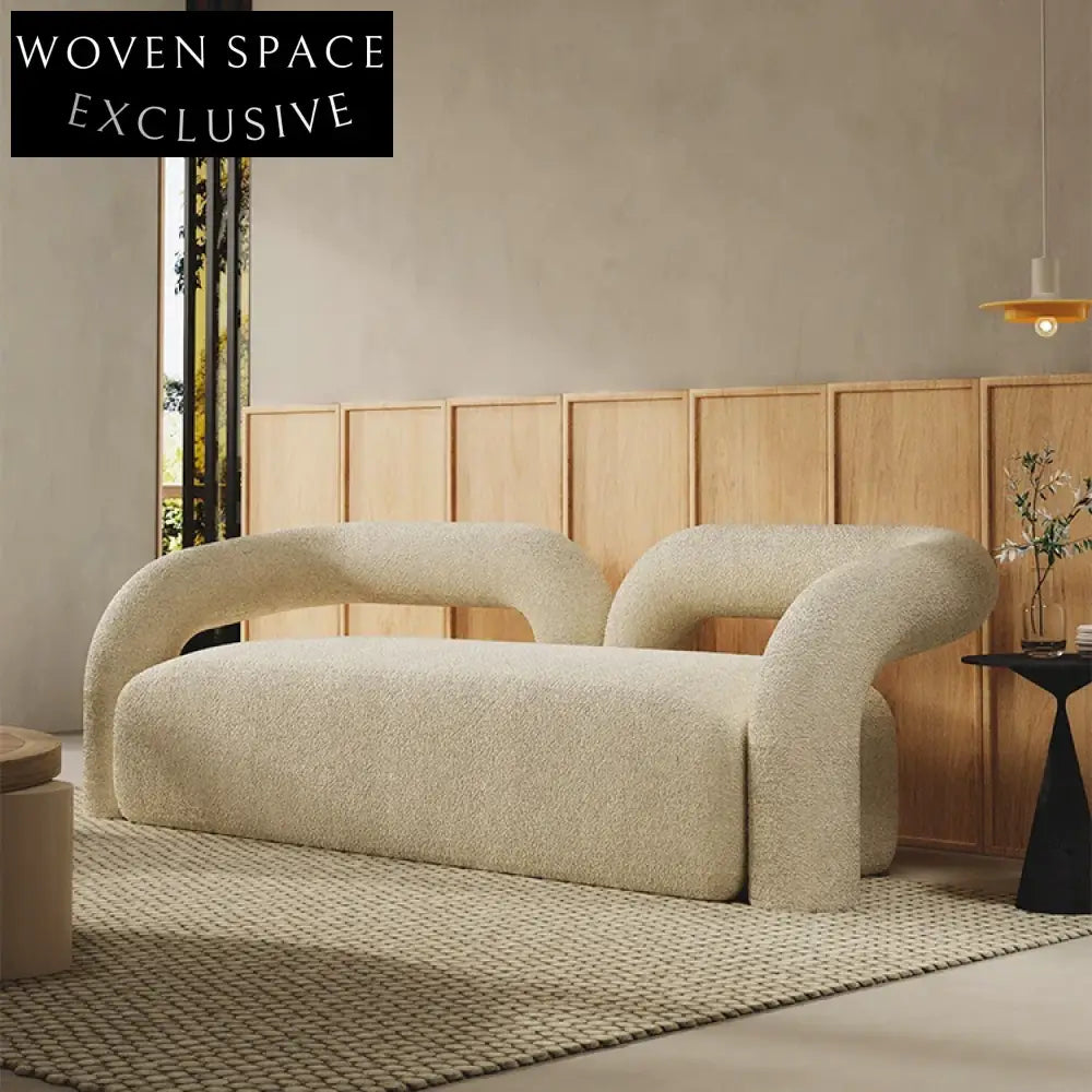 Nordic White Lamb Wool Leisure Floor Sofa Chair Set for Living Room