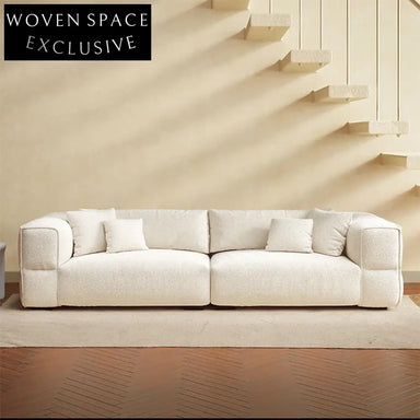 Nordic White Teddy Lamb Wool Fabric Modular Living Room Sofa Set