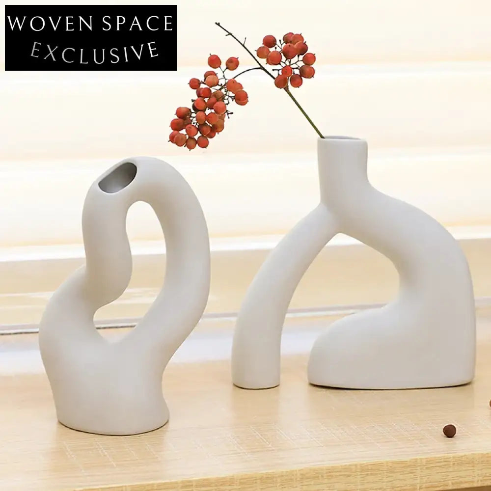 Noric Irregular Ceramic Small Artistic Flower Vase for Modern Home Decor