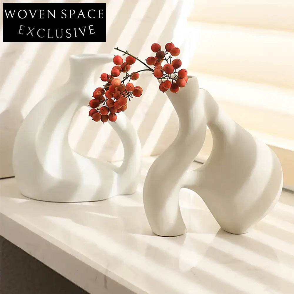 Noric Irregular Ceramic Small Artistic Flower Vase for Modern Home Decor