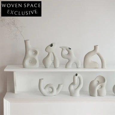 Noric Irregular Ceramic Small Artistic Flower Vase for Modern Home Decor