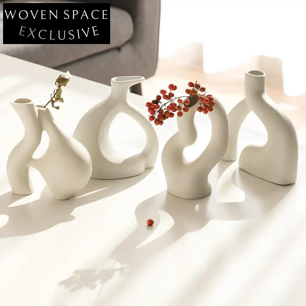 Noric Irregular Ceramic Small Artistic Flower Vase for Modern Home Decor