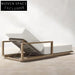 Northern European Teak Wood Outdoor Sun Lounger with Waterproof Upholstery