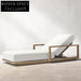 Northern European Teak Wood Outdoor Sun Lounger with Waterproof Upholstery