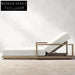 Northern European Teak Wood Outdoor Sun Lounger with Waterproof Upholstery