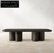 Luxury Modern Oak Wood Coffee Table with Cylindrical Supports Design