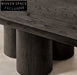 Luxury Modern Oak Wood Coffee Table with Cylindrical Supports Design