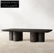 Luxury Modern Oak Wood Coffee Table with Cylindrical Supports Design