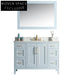 Ocean Grey Solid Wood Bathroom Vanity Set with Carrara Marble Top, 47-Inch
