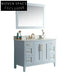 Ocean Grey Solid Wood Bathroom Vanity Set with Carrara Marble Top, 47-Inch