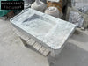 Odon Carrara Marble Sink with Ribbed Sides