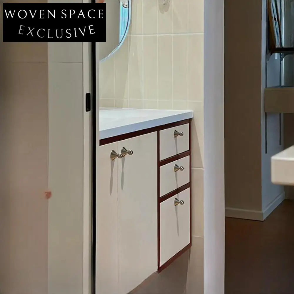 Oliver Cream Medieval-Style Bathroom Cabinet with Ceramic Basin