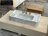 Oliviane Marble Sink Ribbed 3 Sides Bathroom Basin