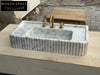 Oliviane Marble Sink Ribbed 3 Sides Bathroom Basin