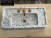 Oliviane Marble Sink Ribbed 3 Sides Bathroom Basin