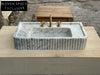 Oliviane Marble Sink Ribbed 3 Sides Bathroom Basin