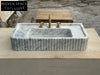 Oliviane Marble Sink Ribbed 3 Sides Bathroom Basin