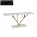 Opulent Brass Tree Design White Marble Top Luxurious Entryway Console Table