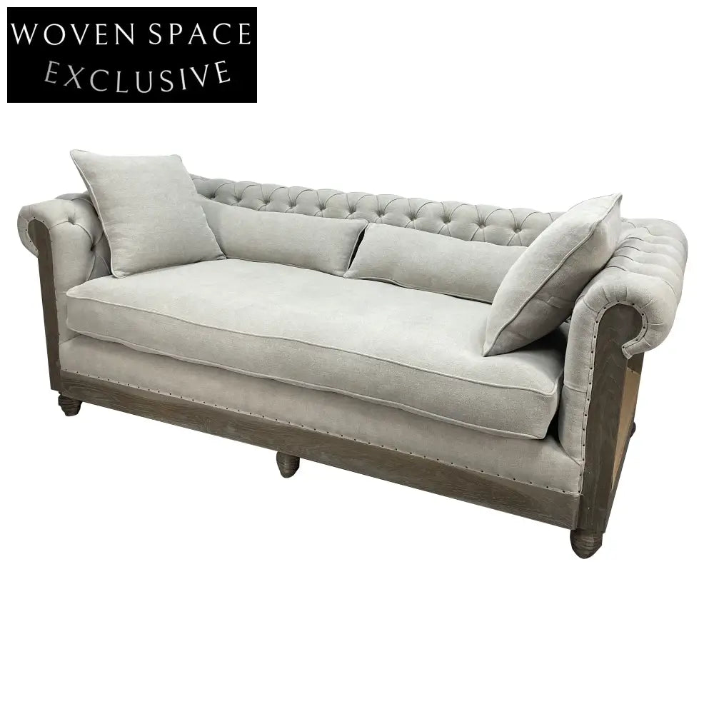 Opulent French Antique Solid Oak Wood Sofa Couch for Elegant Living Spaces