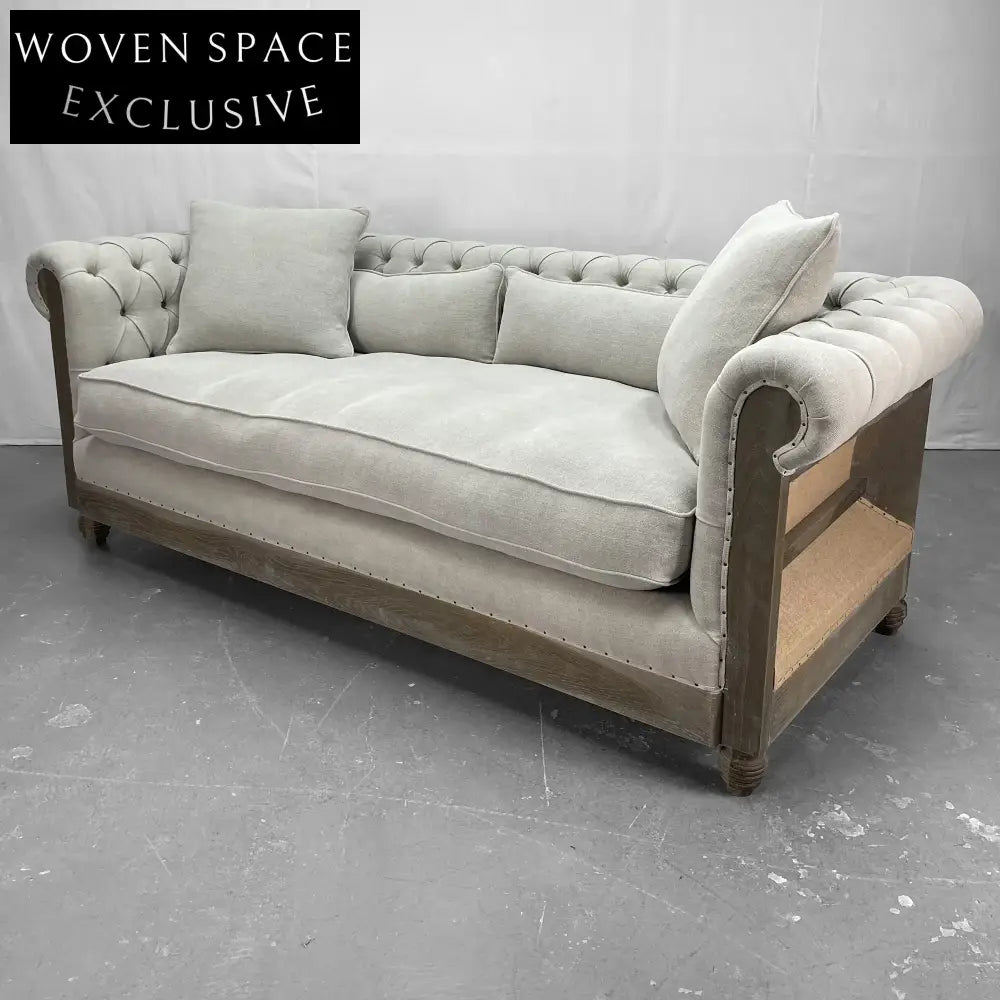 Opulent French Antique Solid Oak Wood Sofa Couch for Elegant Living Spaces