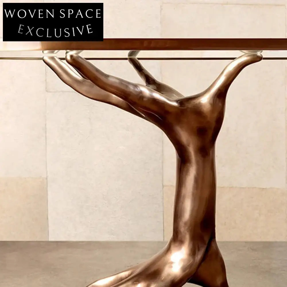 Opulent Gold Metal Base Glass Top, Antique Style Living Room Coffee Table