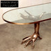 Opulent Gold Metal Base Glass Top, Antique Style Living Room Coffee Table
