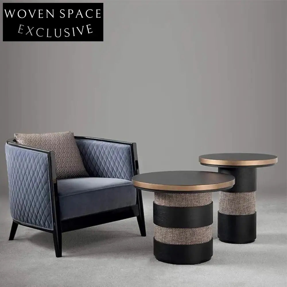 Opulent Gold Metal Round Nesting Coffee Table Set for Modern Living Room