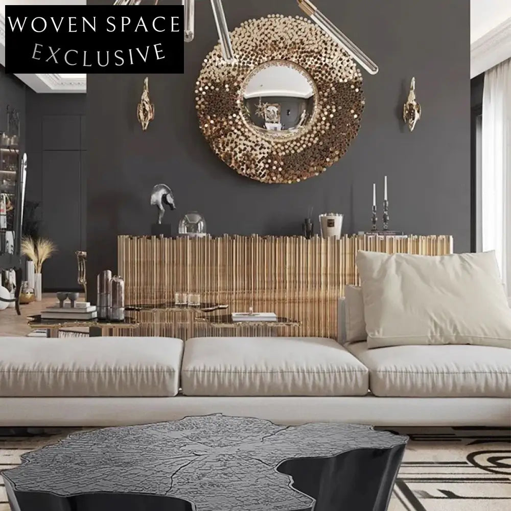 Opulent Gold Stainless Steel Round Wall Mirror for Home Decor