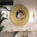 Opulent Gold Stainless Steel Round Wall Mirror for Home Decor