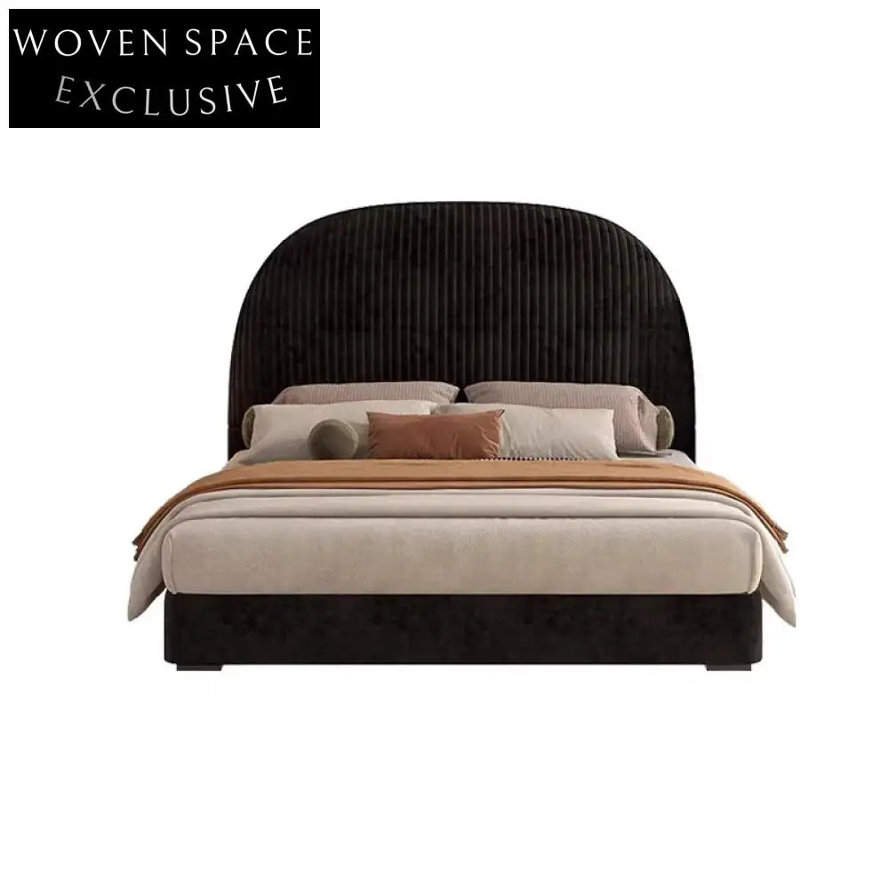 Opulent Green Velvet Tufted High Headboard Soft Bed Frame for Luxury Bedrooms