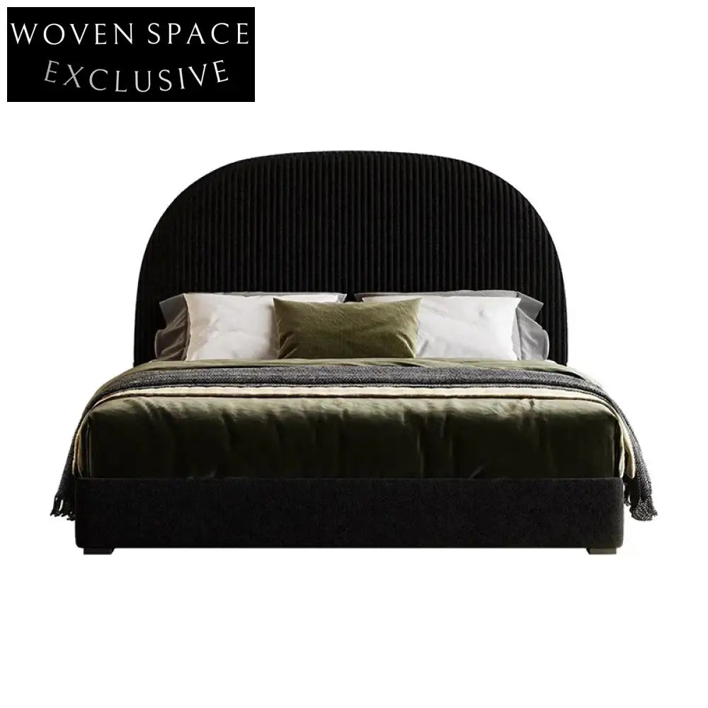Opulent Green Velvet Tufted High Headboard Soft Bed Frame for Luxury Bedrooms