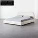 Opulent High Headboard White Leatherette Platform Bed Frame - King & Queen