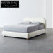 Opulent High Headboard White Leatherette Platform Bed Frame - King & Queen