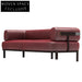 Opulent Italian Genuine Leather Armrest Sofa Set with Gold Metal Legs, Couch